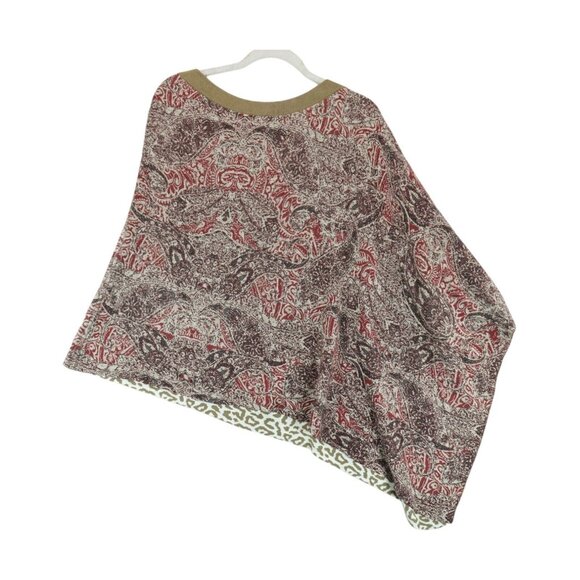 Chico's Reversible Warm Printed-Leopard Print Poncho Women's OS Relaxed Fit - Picture 2 of 6